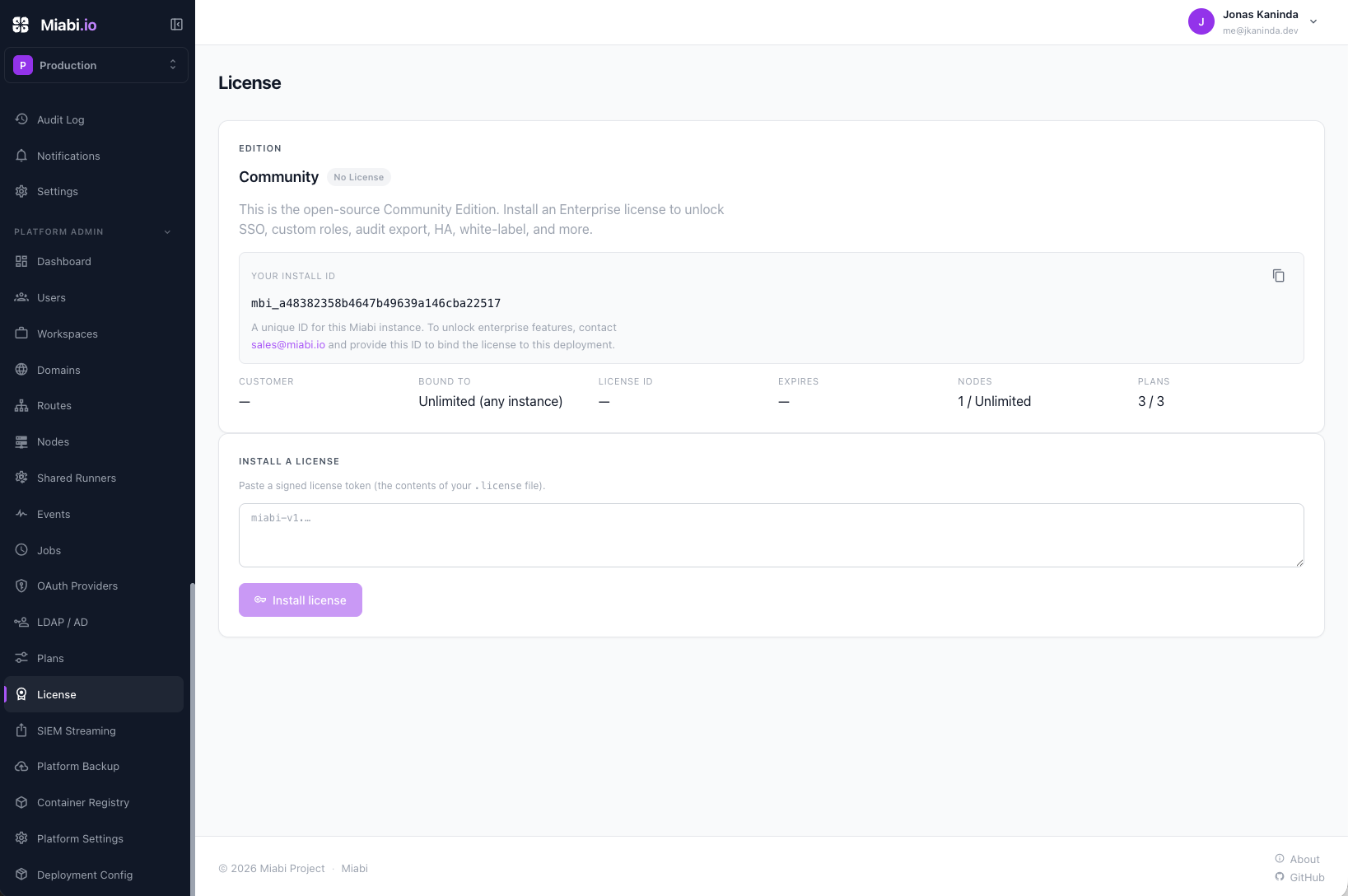 License activation